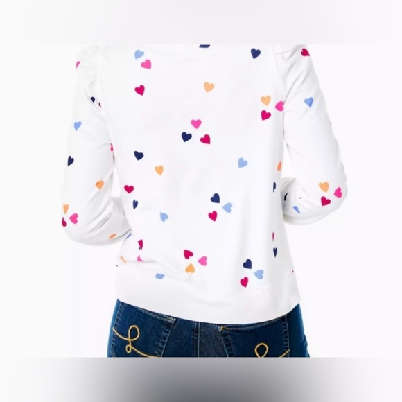 Lilly Pulitzer | Jansen Cotton Sweatshirt | Multicolor Hearts | Women’s Large - Picture 3 of 11